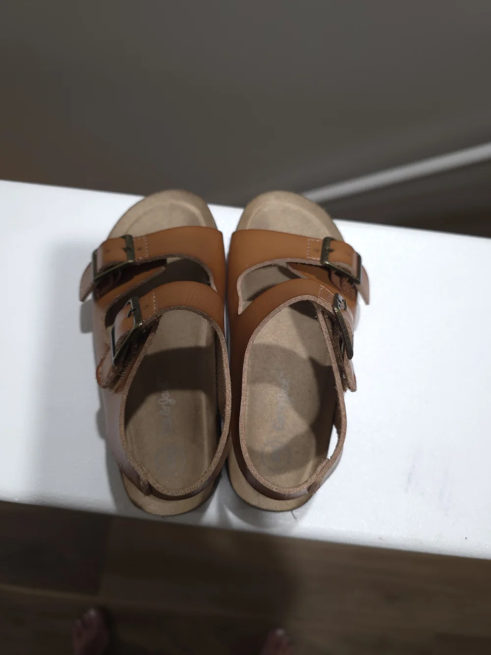 Cat & Jack Tan Double-Buckle Kids Sandals